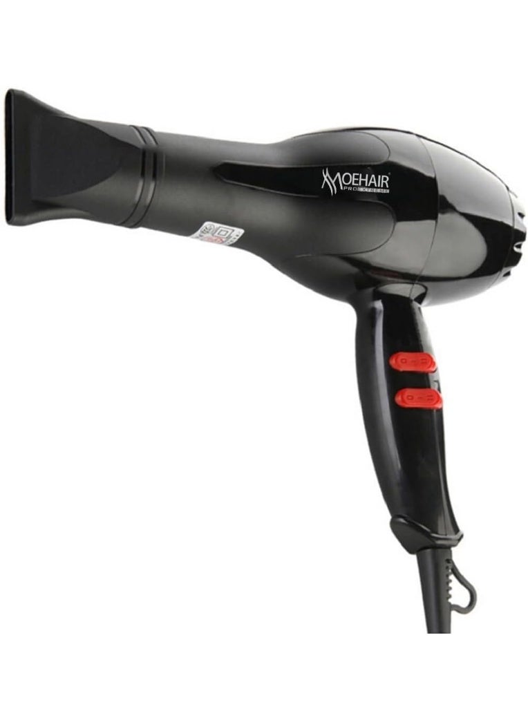 MoeHair Professional MO-7165 Hair Dryer For Women with Ionic Care & Double Overheat Protection, Hot & Cold Air Settings, Fast Drying Performance, Lightweight Design for Home & Salon Use - Image 4